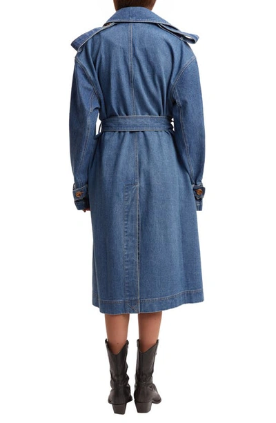 Shop Bardot Oversize Denim Trench Coat In Vintage