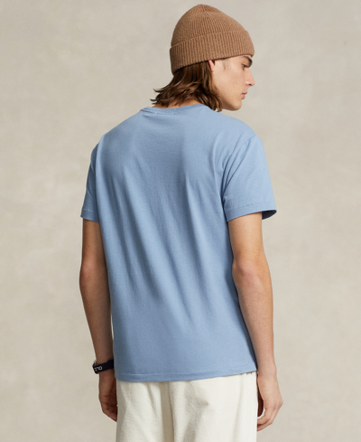Shop Polo Ralph Lauren Men's Classic-fit Polo Bear Jersey T-shirt In Channel Blue Ski Bear