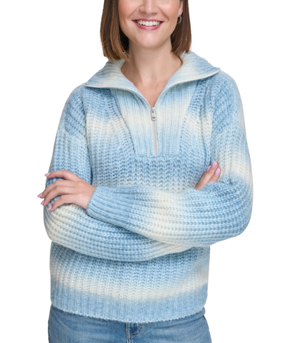 Shop Calvin Klein Jeans Est.1978 Women's Space-dyed Half-zip Sweater In Blue Combo