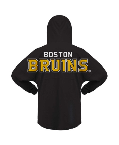 Fanatics Branded Black Boston Bruins Jersey Lace-up V-neck Long Sleeve Hoodie T-shirt In Black
