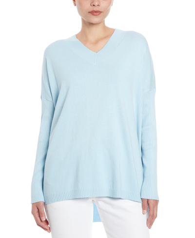 Shop Joseph A Women's V-neck Pullover Sweater In Ocean Mist