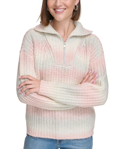 Shop Calvin Klein Jeans Est.1978 Women's Space-dyed Half-zip Sweater In Adora Combo