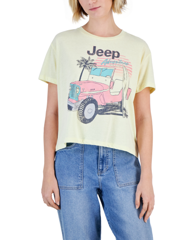 Shop Grayson Threads, The Label Juniors' Jeep Short-sleeve Graphic T-shirt In Yellow