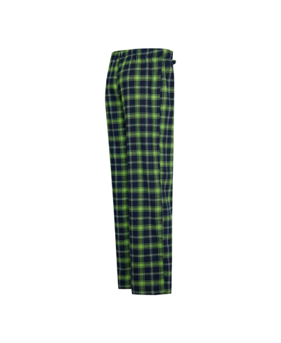 Shop Concepts Sport Women's  College Navy, Neon Green Seattle Seahawks Arctic T-shirt And Flannel Pants Sl In Navy,neon Green