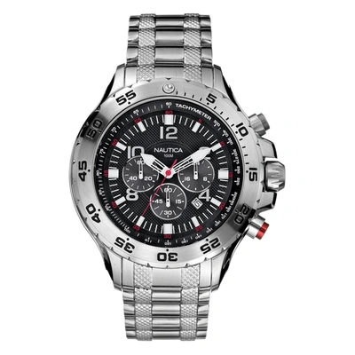 Shop Nautica Mens Nst Chronograph Watch In Silver
