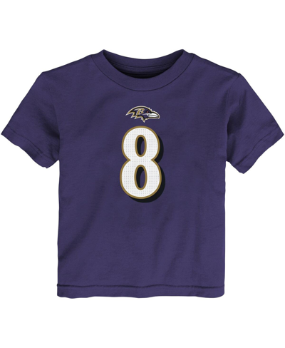 Nike Toddler Boys And Girls  Lamar Jackson Purple Baltimore Ravens Player Name And Number T-shirt In Purple
