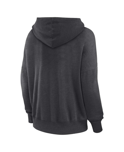 Fanatics Branded Heather Charcoal Cleveland Browns Heritage Snow Wash French Terry Lace-up Pullover In Heather Charcoal