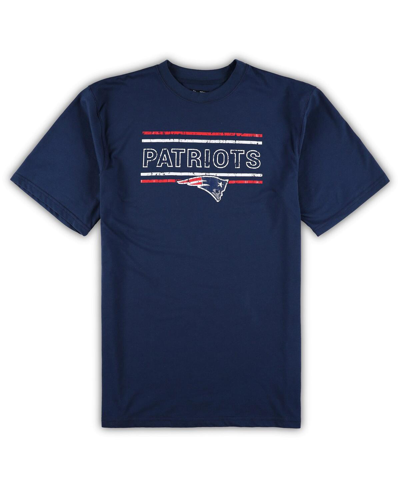 Concepts Sport Men's  Navy, Red Distressed New England Patriots Big And Tall Flannel Sleep Set In Navy,red