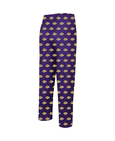 Shop Concepts Sport Men's  Purple Los Angeles Lakers Allover Logo Print Gauge Sleep Pants