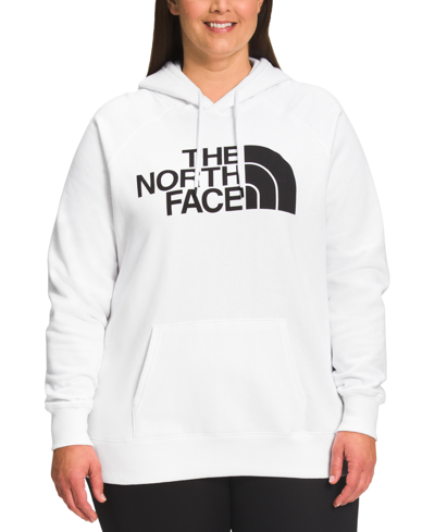 Shop The North Face Plus Size Half Dome Pullover Hoodie In Tnf White,tnf Black