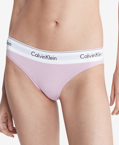 Shop Calvin Klein Women's Modern Cotton Bikini Underwear F3787 In Mauve Mist