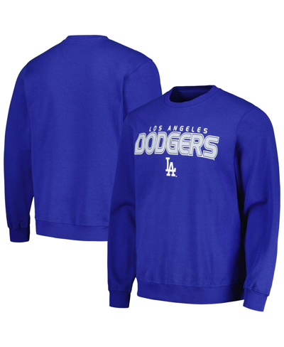 Shop Stitches Men's  Royal Los Angeles Dodgers Pullover Sweatshirt