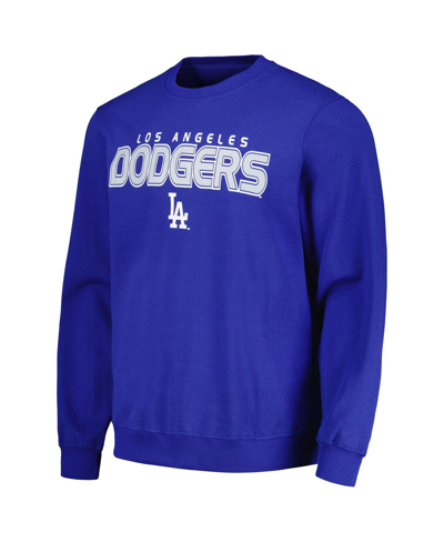 Shop Stitches Men's  Royal Los Angeles Dodgers Pullover Sweatshirt