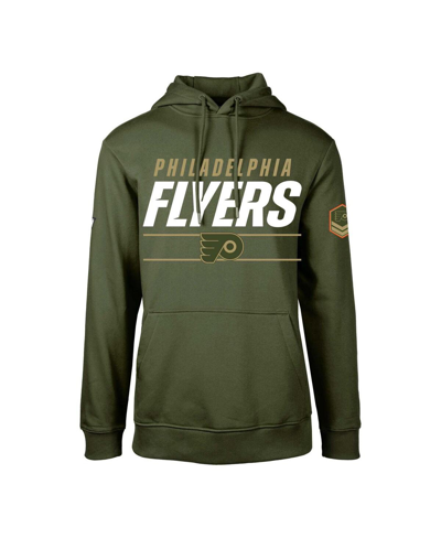 Shop Levelwear Men's  Olive Philadelphia Flyers Podium Fleece Pullover Hoodie