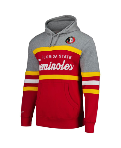 Shop Mitchell & Ness Men's  Garnet Florida State Seminoles Head Coach Pullover Hoodie