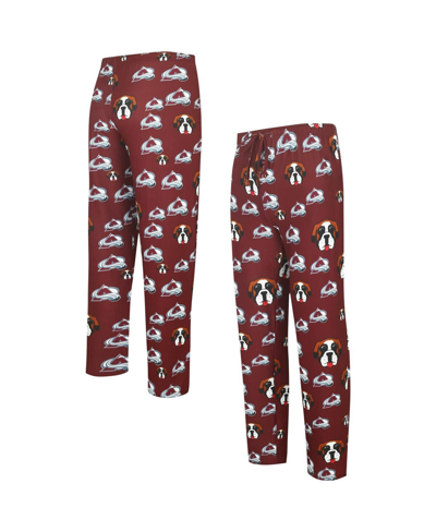 Shop Concepts Sport Men's  Burgundy Colorado Avalanche Gauge Allover Print Knit Sleep Pants