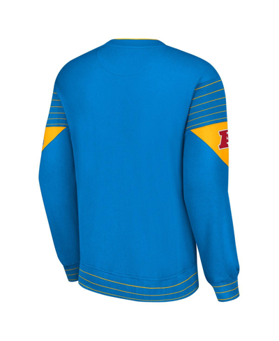 Shop Starter Men's  Powder Blue Los Angeles Chargers Face-off Pullover Sweatshirt