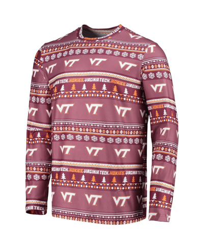 Concepts Sport Cardinal Iowa State Cyclones Ugly Sweater Long Sleeve T-shirt And Pants Sleep Set In Maroon