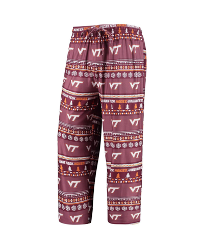 Concepts Sport Cardinal Iowa State Cyclones Ugly Sweater Long Sleeve T-shirt And Pants Sleep Set In Maroon
