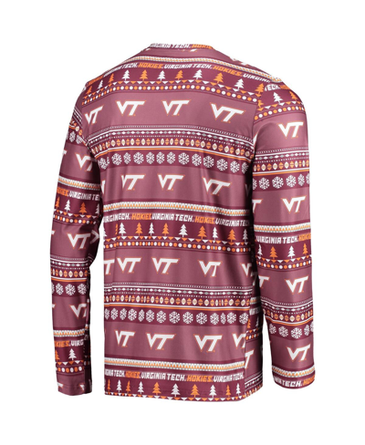 Concepts Sport Cardinal Iowa State Cyclones Ugly Sweater Long Sleeve T-shirt And Pants Sleep Set In Maroon