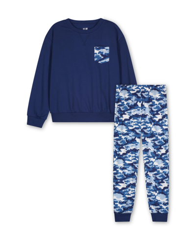Shop Max & Olivia Boys Pajama Set, 2 Pc. In Navy