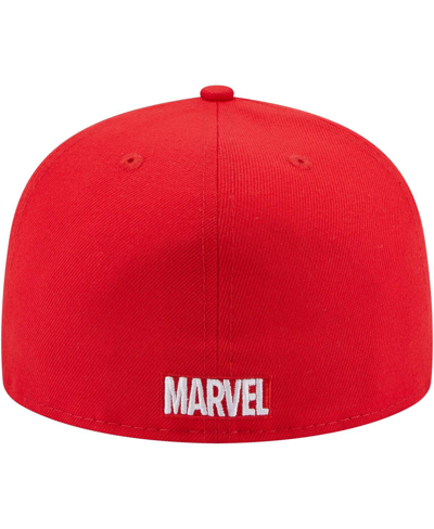 New Era Men's  Red Spider-man Faces 59fifty Fitted Hat In Red