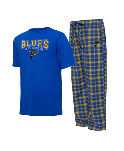 Shop Concepts Sport Men's  Blue, Gold St. Louis Blues Arctic T-shirt And Pajama Pants Sleep Set In Blue,gold