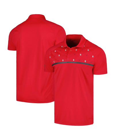 Shop Levelwear Men's  Red St. Louis Cardinals Sector Batter Up Raglan Polo Shirt