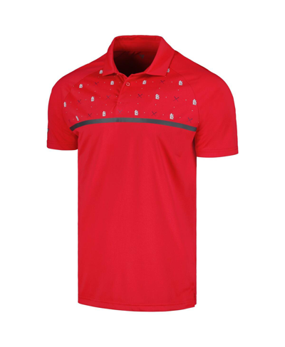Shop Levelwear Men's  Red St. Louis Cardinals Sector Batter Up Raglan Polo Shirt