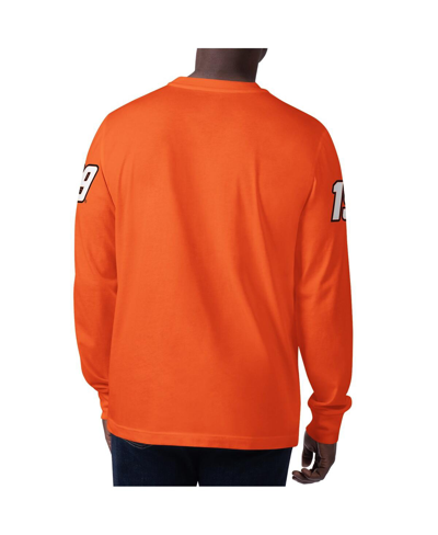 Starter Orange Martin Truex Jr Clutch Hit Graphic Long Sleeve T-shirt In Orange