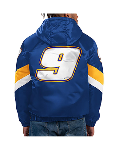 Starter Royal Chase Elliott Home Team Satin Half-zip Hoodie In Royal