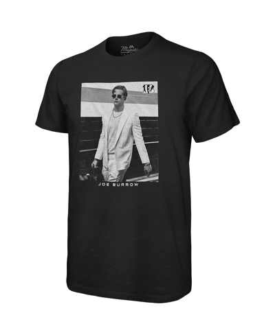 Majestic Threads Joe Burrow Black Cincinnati Bengals Oversized Player Image T-shirt In Black