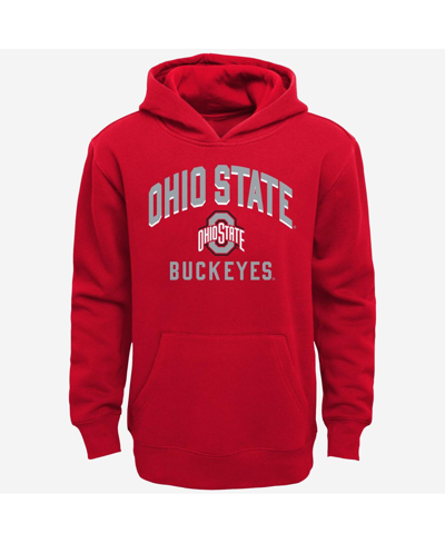 Shop Outerstuff Toddler Boys And Girls Scarlet, Gray Ohio State Buckeyes Play-by-play Pullover Fleece Hoodie And Pan In Scarlet,gray