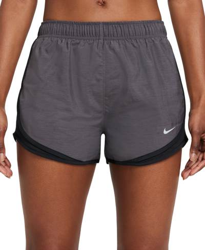 Shop Nike Tempo Women's Brief-lined Running Shorts In Black Heather