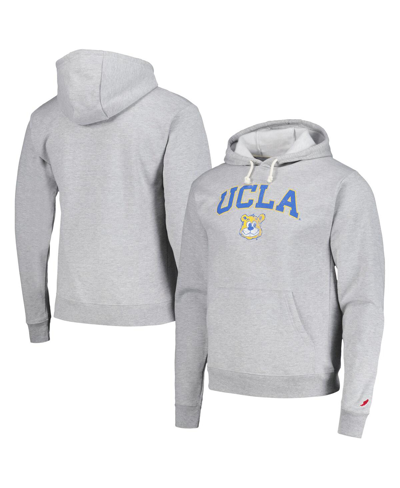 Shop League Collegiate Wear Men's  Heather Gray Distressed Ucla Bruins Tall Arch Essential Pullover Hoodie