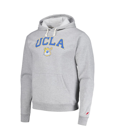 Shop League Collegiate Wear Men's  Heather Gray Distressed Ucla Bruins Tall Arch Essential Pullover Hoodie