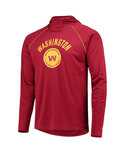 Shop Starter Men's  Burgundy Washington Football Team Raglan Long Sleeve Hoodie T-shirt