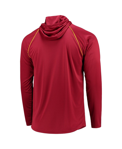 Shop Starter Men's  Burgundy Washington Football Team Raglan Long Sleeve Hoodie T-shirt