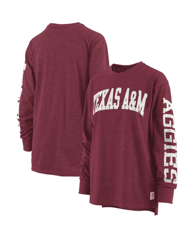 Pressbox Women's  Maroon Texas A&m Aggies Two-hit Canyon Long Sleeve T-shirt In Maroon