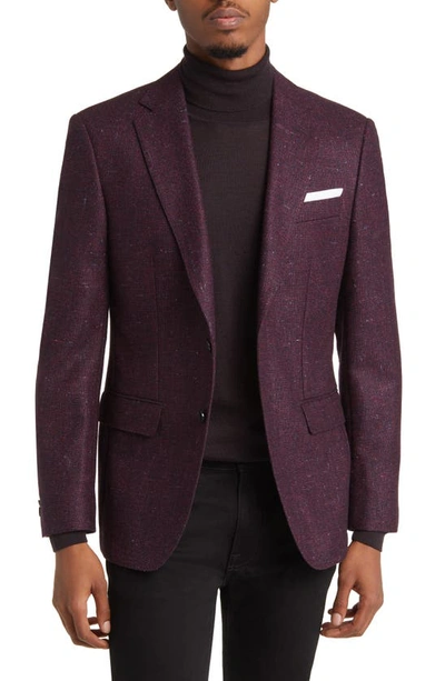 Shop Hugo Boss Hutson Wool & Silk Tweed Sport Coat In Dark Red