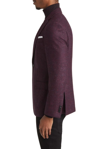 Shop Hugo Boss Hutson Wool & Silk Tweed Sport Coat In Dark Red