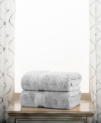 Superior Highly Absorbent Egyptian Cotton 2-piece Ultra Plush Solid Bath Towel Set In Silver