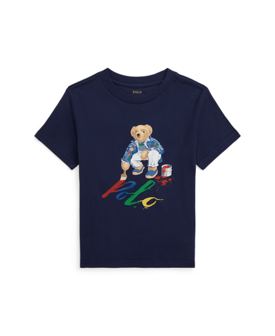 Shop Polo Ralph Lauren Toddler And Little Boys Polo Bear Cotton Jersey T-shirt In Newport Navy Color Shop Bear