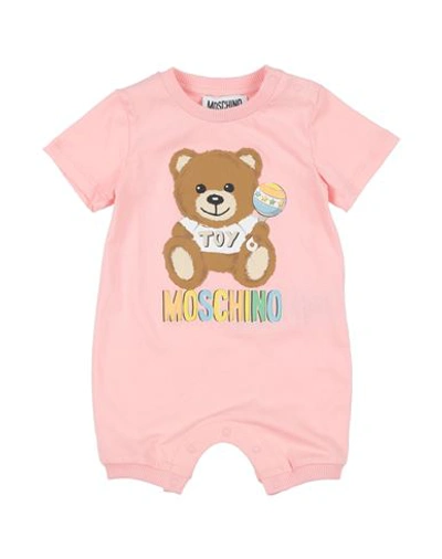 Shop Moschino Baby Newborn Baby Jumpsuits & Overalls Pink Size 3 Cotton