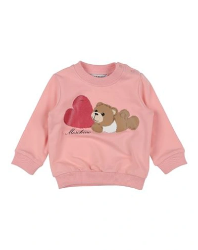 Shop Moschino Baby Newborn Girl Sweatshirt Pink Size 3 Cotton, Elastane