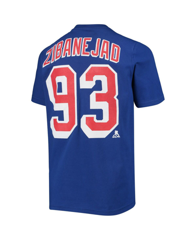 Shop Outerstuff Big Boys Mika Zibanejad Blue New York Rangers Player Name And Number T-shirt