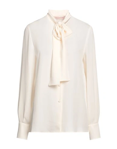 Shop Valentino Garavani Woman Shirt Ivory Size 6 Silk In White