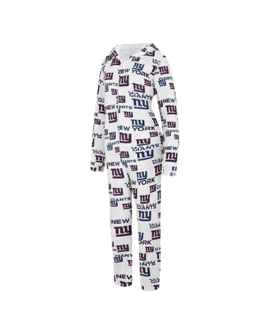 Concepts Sport Women's  Cream New York Giants Docket Hoodie Full-zip Union Suit In Cream