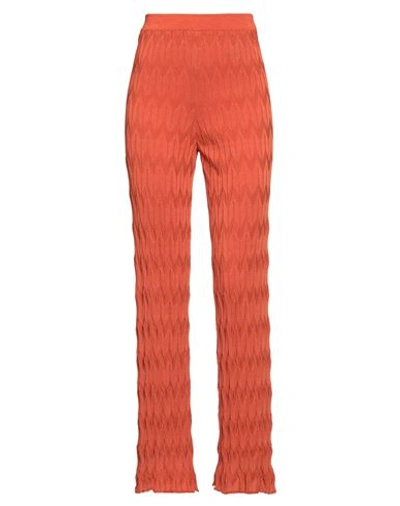 Shop M Missoni Woman Pants Rust Size 10 Viscose, Cotton, Polyamide In Red