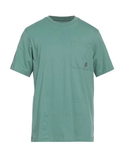 Shop Oamc Man T-shirt Sage Green Size M Organic Cotton, Elastane